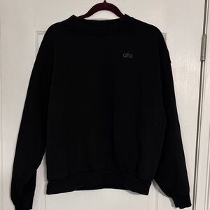 ALO Yoga Black Crewneck Pullover Sweatshirt